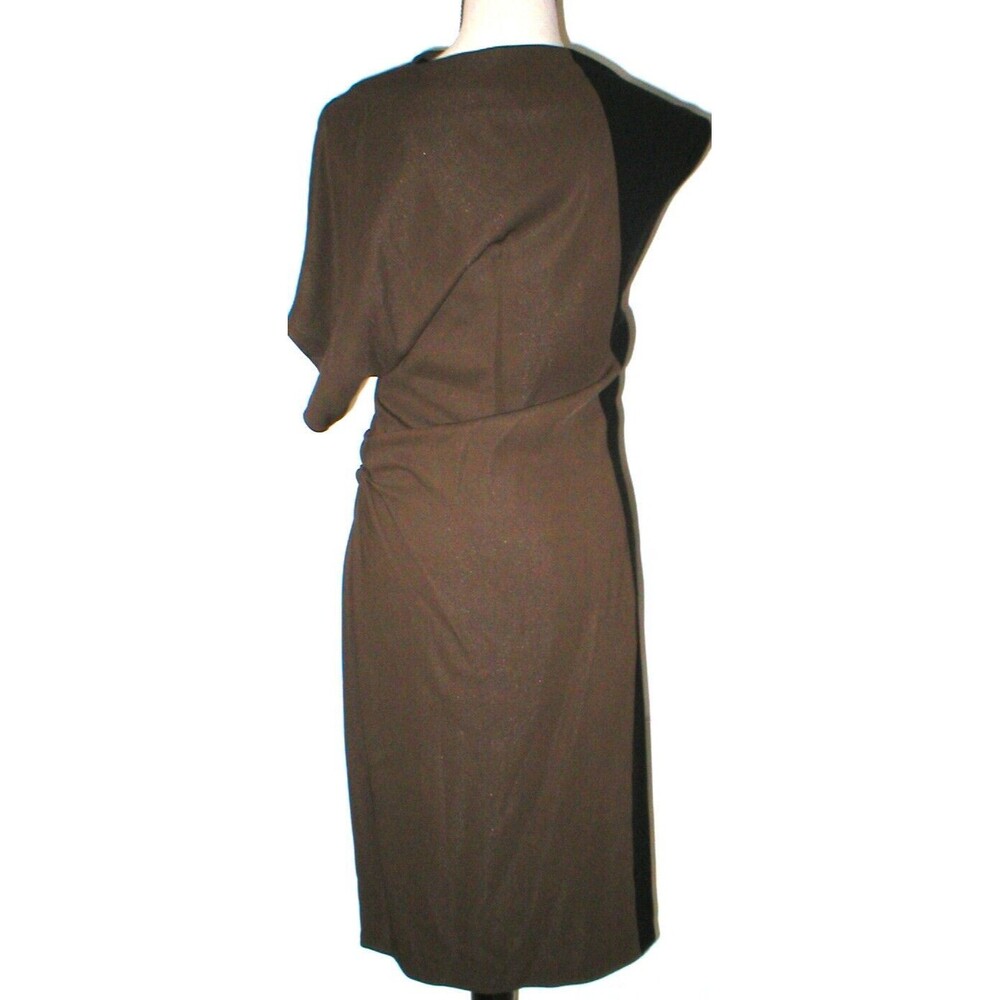 New Womens 4 6 NWT Balenciaga Paris Dress Designer 40 Italy Black Brown Silk Wor - Picture 4 of 12